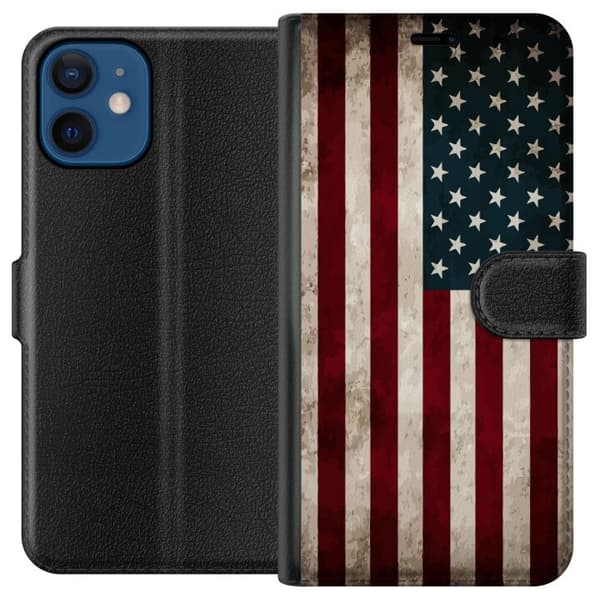 Kompatibelt Lommeboketui til Apple iPhone 12 USA Flagg