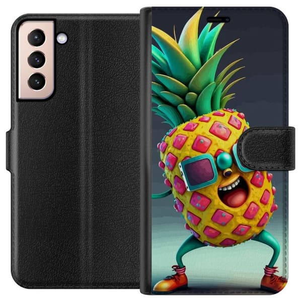 Kompatibelt Lommeboketui til Samsung Galaxy S21 Ananas