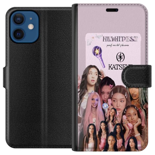 Kompatibel Tegnebogsetui til Apple iPhone 12 mini KATSEYE rosa collage