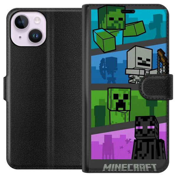 Kompatibelt Lommeboketui til Apple iPhone 14 Minecraft
