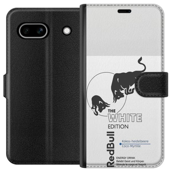 Kompatibelt Plånboksfodral till Google Pixel 7a Modern Red Bull White Edition design