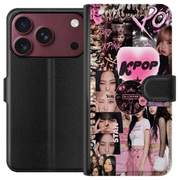 Yhteensopiva Lompakkokotelo Apple iPhone 18 Pro Rosa K-pop collage