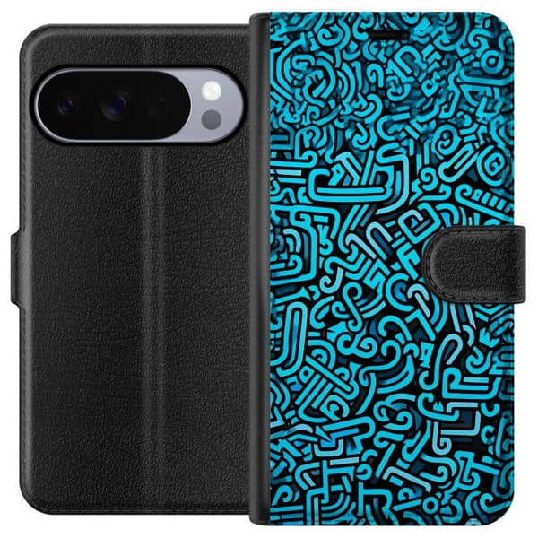 Kompatibelt Plånboksfodral till Google Pixel 10 Pro XL Blå abstrakt graffiti