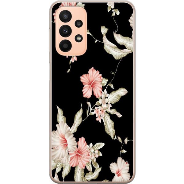 Kompatibelt Mobilskal till Samsung Galaxy A23 Floral Pattern Black
