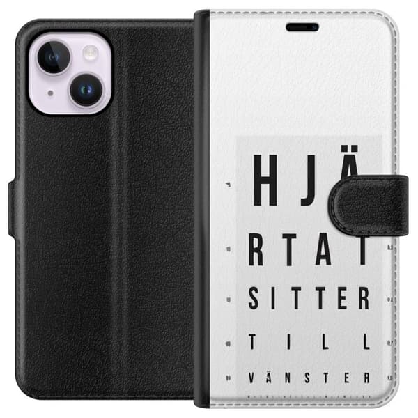 Kompatibel Tegnebogsetui til Apple iPhone 14 Plus Hjärntest höger vänster