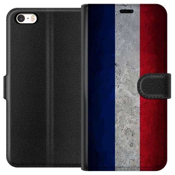 Kompatibelt Plånboksfodral till Apple iPhone 5 Ren fransk flaggdesign