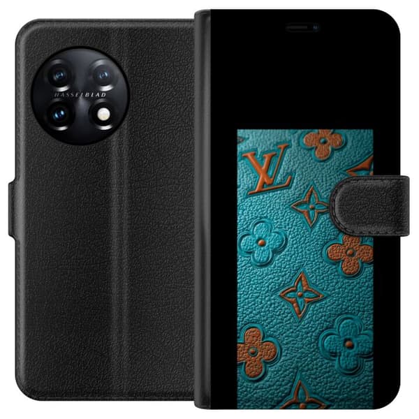 Kompatibel Tegnebogsetui til OnePlus 11R Elegant monogramdesign med præget læderfornemmelse