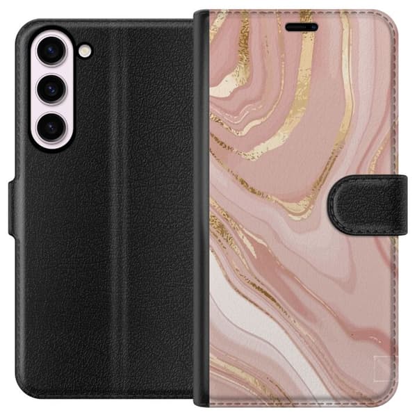 Kompatibelt Plånboksfodral till Samsung Galaxy S23+ Ljusrosa marmor