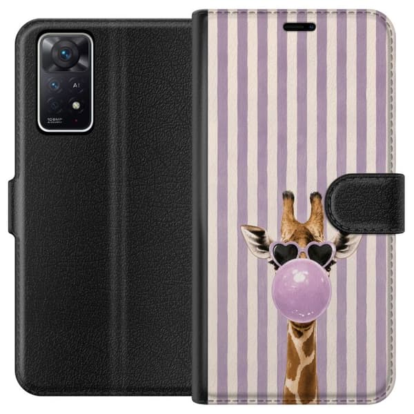 Kompatibel Tegnebogsetui til Xiaomi Redmi Note 11 Pro 5G Giraff med tuggummibubbla