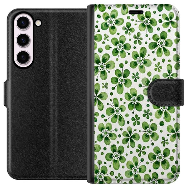 Kompatibel Tegnebogsetui til Samsung Galaxy S23+ Azurblå flora