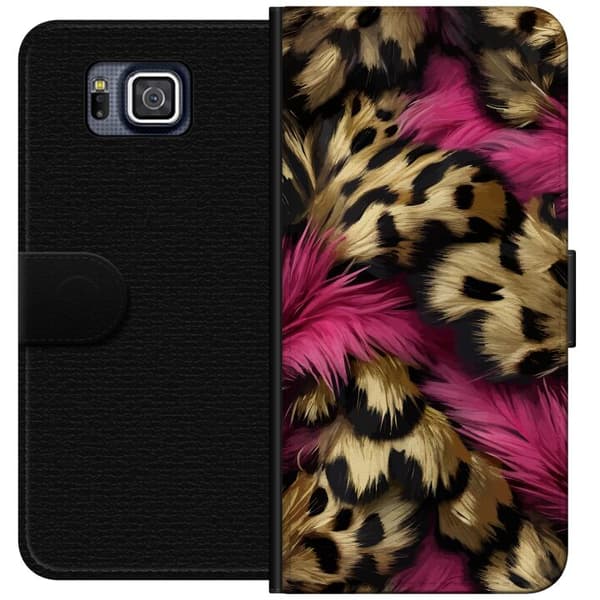 Kompatibel Tegnebogsetui til Samsung Galaxy Alpha Blødt leopardmønster med lyserøde detaljer
