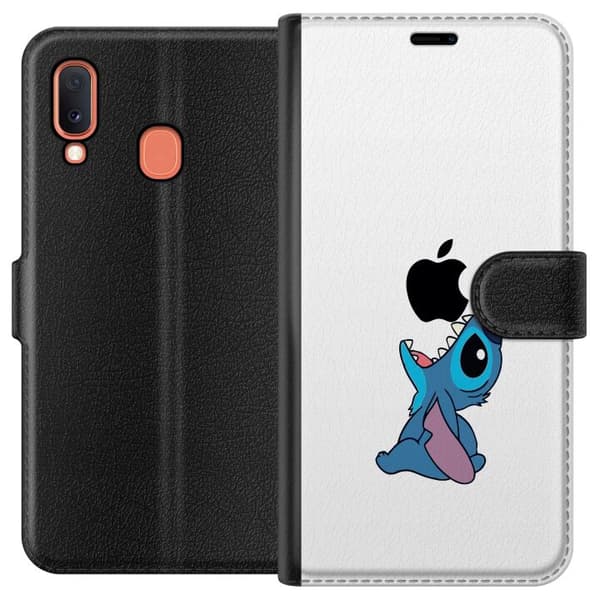 Kompatibelt Lommeboketui til Samsung Galaxy A20e Stitch Apple