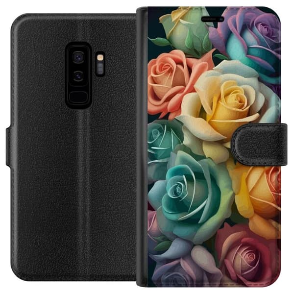 Kompatibel Tegnebogsetui til Samsung Galaxy S9+ Farverige Roser