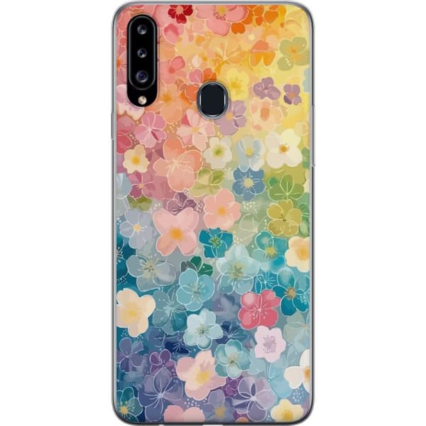 Kompatibelt Mobilskal till Samsung Galaxy A20s Småblomster