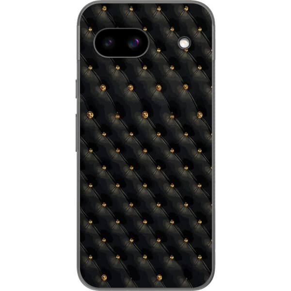 Kompatibel Mobilcover til Google Pixel 8a Elegant sort diamantmønster med guldfarvede detaljer