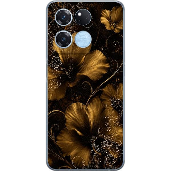 Kompatibelt Mobildeksel til OnePlus Ace Racing Gyllen blomstring