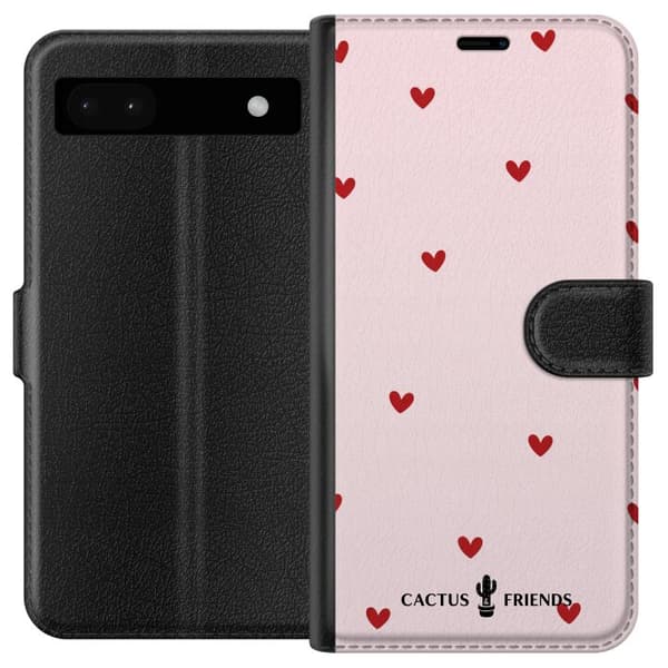 Kompatibel Tegnebogsetui til Google Pixel 6a Kaktus og venner – Hjertedrys