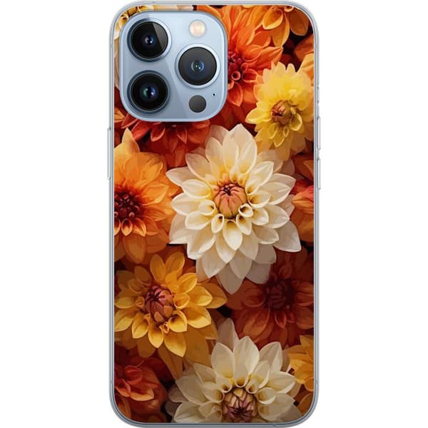 Kompatibelt Mobildeksel til Apple iPhone 13 Pro Oransje Blomster