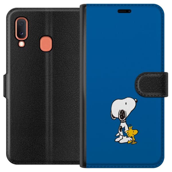 Kompatibelt Plånboksfodral till Samsung Galaxy A20e Snobben Snoopy