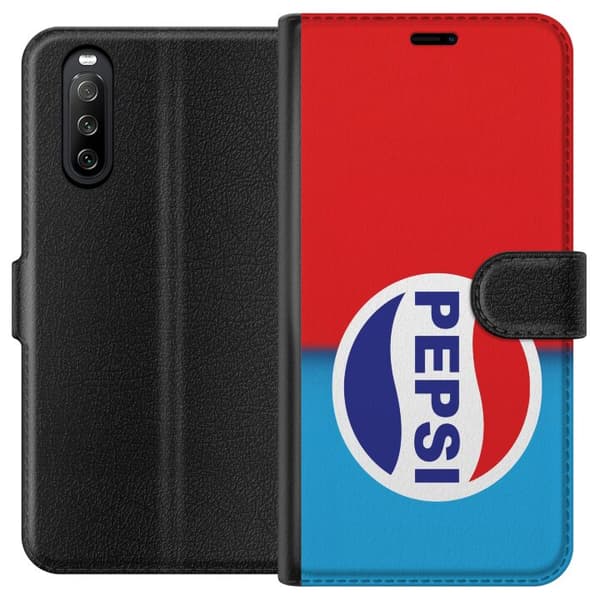Kompatibel Tegnebogsetui til Sony Xperia 10 III Ikonisk Pepsi-design