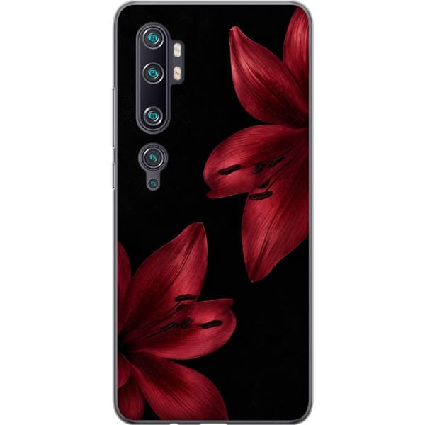 Kompatibelt Mobilskal till Xiaomi Mi Note 10 Pro Red Lily Noir