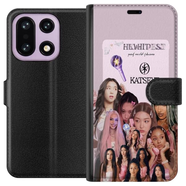 Kompatibel Tegnebogsetui til OnePlus 15 KATSEYE rosa collage