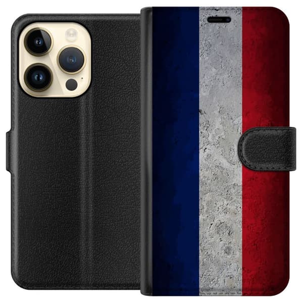 Kompatibelt Lommeboketui til Apple iPhone 15 Pro Rent fransk flaggdesign