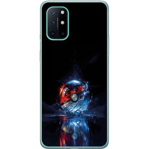 Kompatibelt Mobildeksel til OnePlus 8T Pokéball med refleksjon og blå vann effekter