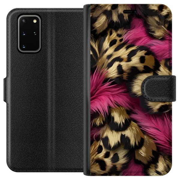 Kompatibel Tegnebogsetui til Samsung Galaxy S20+ Blødt leopardmønster med lyserøde detaljer