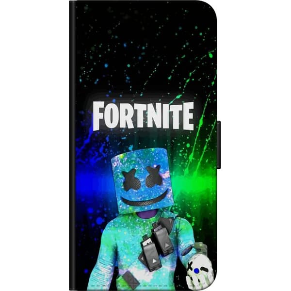Kompatibel Tegnebogsetui til OnePlus 7 Pro Farverig maskeradefigur med glitrende hjelm mod mørk baggrund