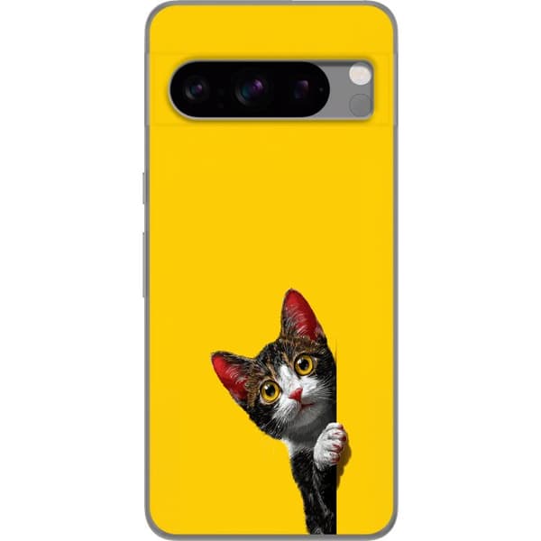 Kompatibelt Mobildeksel til Google Pixel 8 Pro Søtt kattemotiv med stilig design