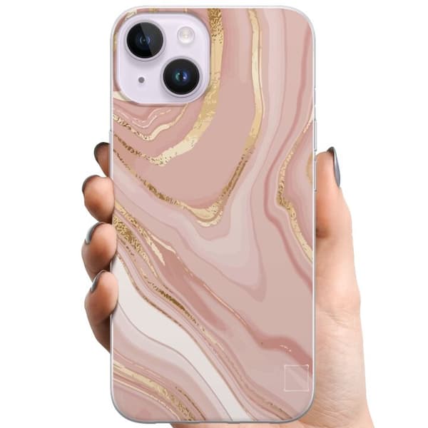 Kompatibelt Mobildeksel til Apple iPhone 15 Marmor Gull