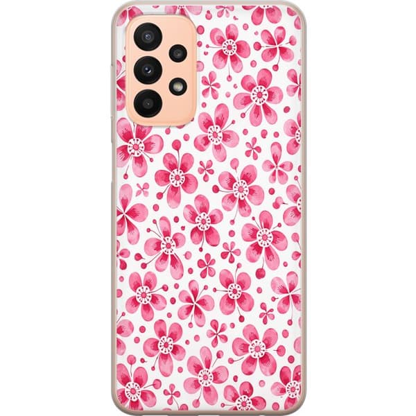 Kompatibelt Mobilskal till Samsung Galaxy A23 Blue Petal Pattern