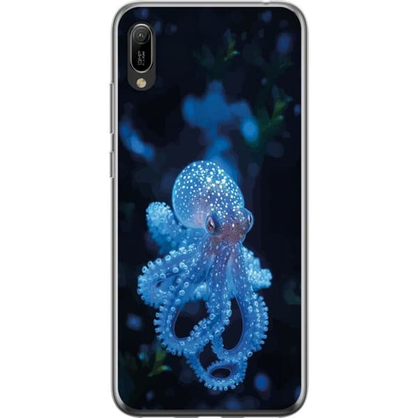 Kompatibelt Mobildeksel til Huawei Y6 Pro (2019) Nærbilde av blå blekksprut