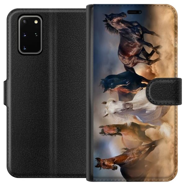Kompatibelt Plånboksfodral till Samsung Galaxy S20+ Hästar