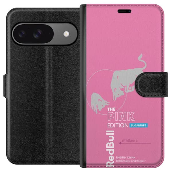 Kompatibelt Lommeboketui til Google Pixel 9 Pro Moderne rosa energidrikksdesign