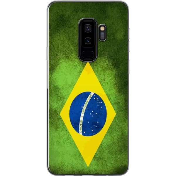 Kompatibelt Mobildeksel til Samsung Galaxy S9+ Brasiliansk flagg med rustikk tekstur