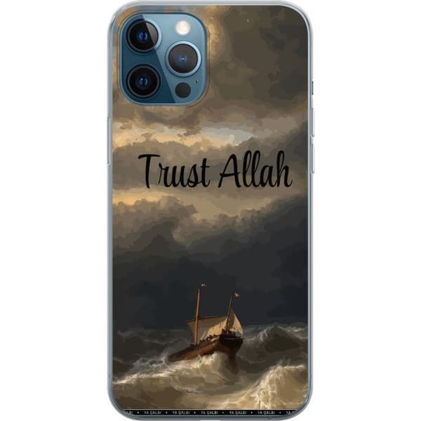 Kompatibelt Mobilskal till Apple iPhone 12 Pro Trust Allah över stormigt hav