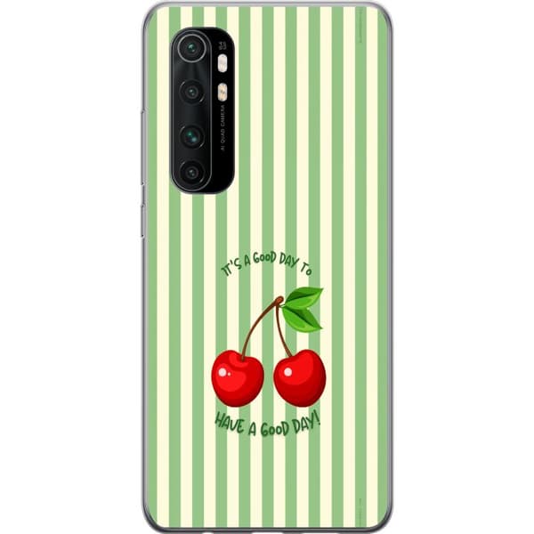 Kompatibelt Mobildeksel til Xiaomi Mi Note 10 Lite Søtt kirsebærbilde med hjerteformet design