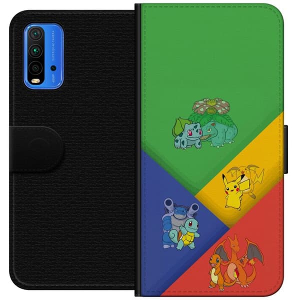 Kompatibel Tegnebogsetui til Xiaomi Redmi Note 9 4G med klassiske første udviklinger og farvetema