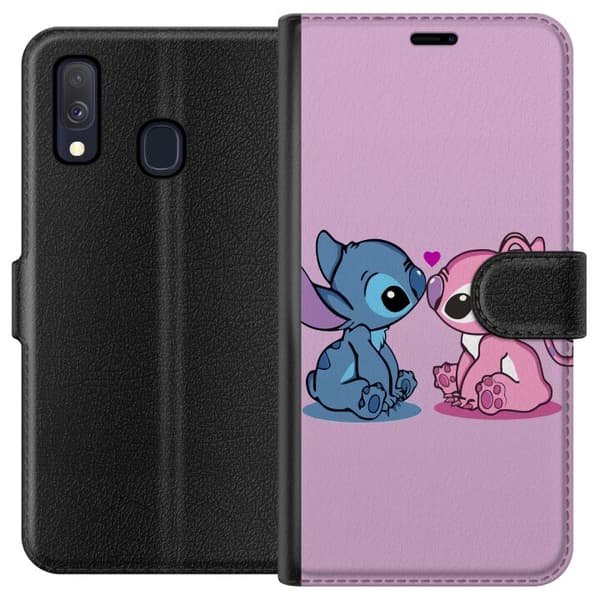 Kompatibelt Plånboksfodral till Samsung Galaxy A40 Stitch-Kärlek