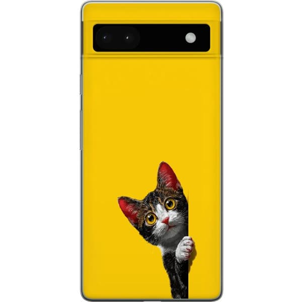 Kompatibelt Mobildeksel til Google Pixel 6a Søtt kattemotiv med stilig design