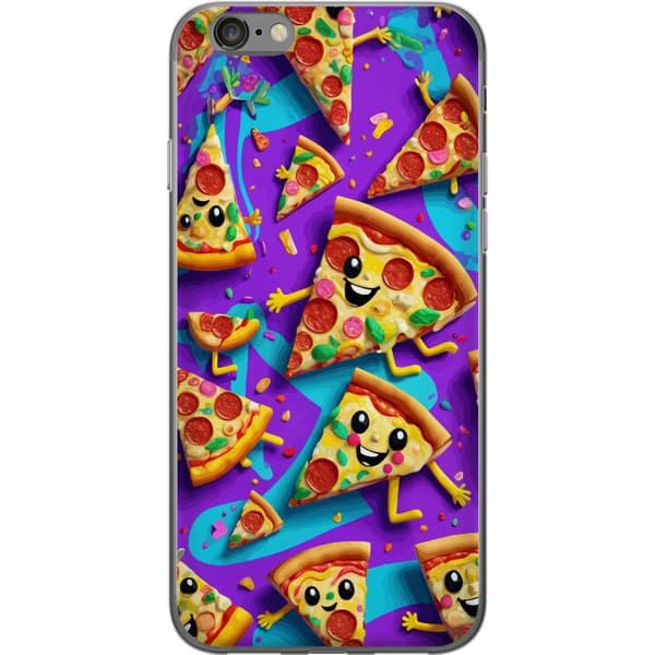 Kompatibelt Mobildeksel til Apple iPhone 6s Lekent pizzadesign med tegnede figurer