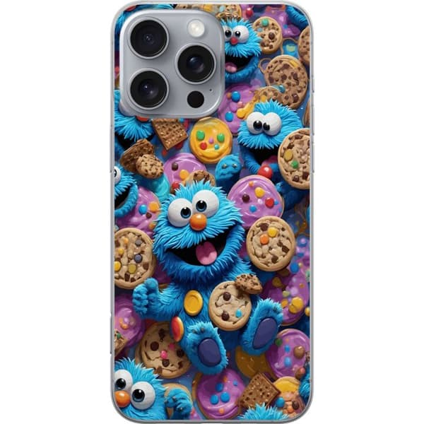 Kompatibelt Mobildeksel til Apple iPhone 16 Pro Max Blå kakmonster med kakor