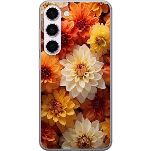 Kompatibelt Mobildeksel til Samsung Galaxy S23 Oransje Blomster