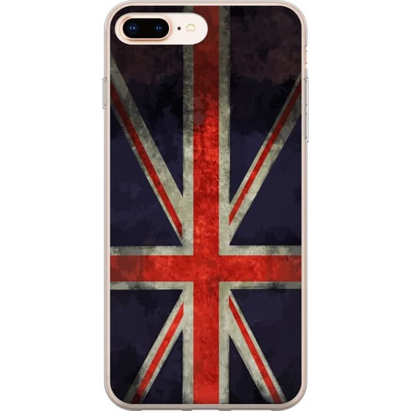 Kompatibelt Mobilskal till Apple iPhone 8 Plus Brittisk flagga med rustik känsla