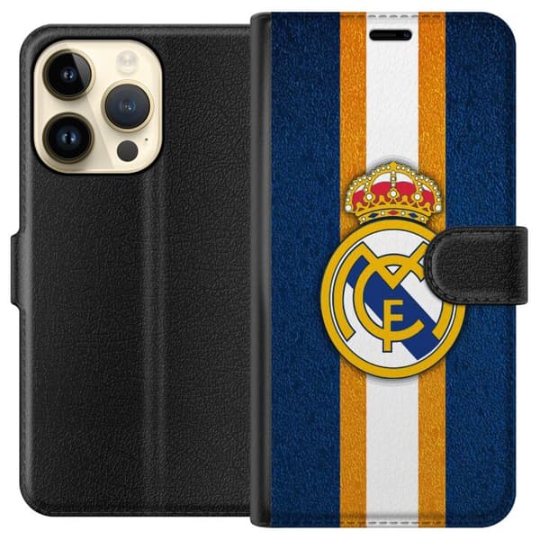 Kompatibelt Plånboksfodral till Apple iPhone 14 Pro Real Madrid CF
