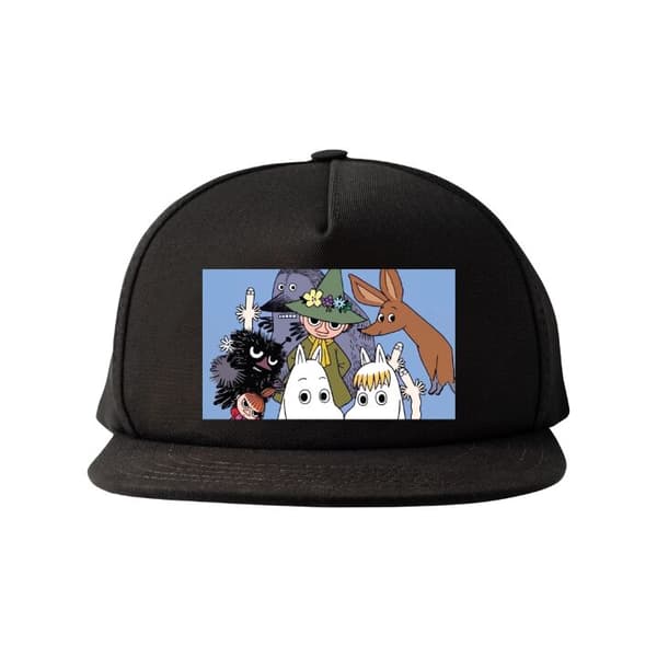 Snapback-cap Klassisk Mumintegning med flere kendte figurer sammen Sort Voksen