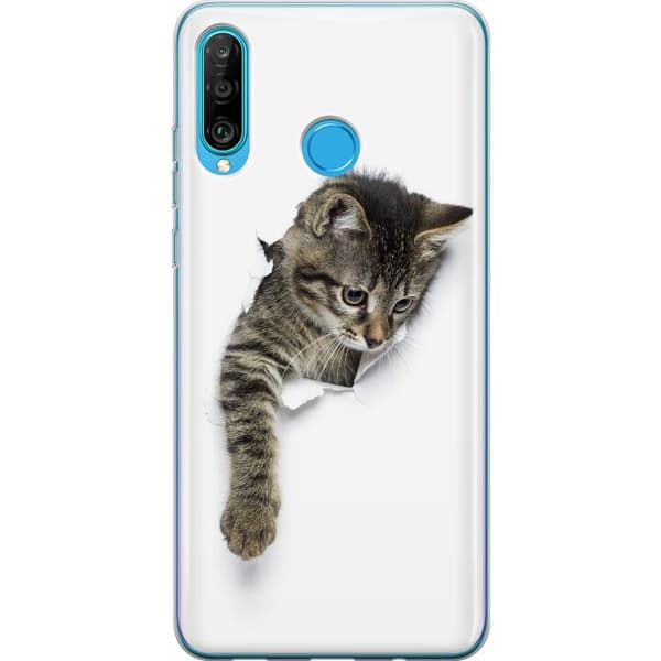 Kompatibelt Mobilskal till Huawei P30 lite Katt