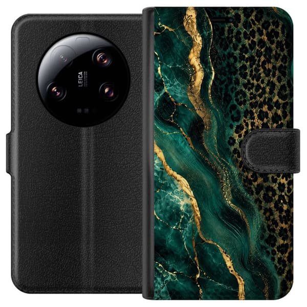 Kompatibel Tegnebogsetui til Xiaomi 13 Ultra Smaragdleopard